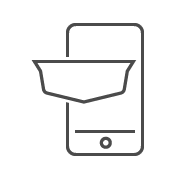 line drawing of Cadillac logo and smartphone