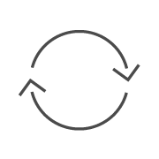 line drawing of two arrows forming a circle